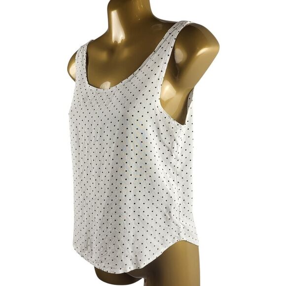 Irene Kasmer X-Small Vintage 70's Tank White with Black Polka Dots USA Made - Picture 5 of 9